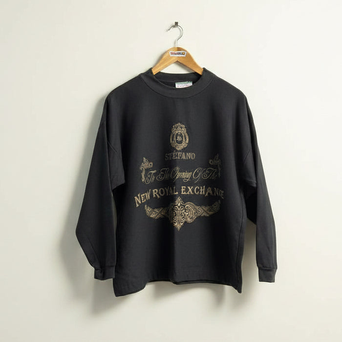 Vintage Stefano Black Graphic LS Tee Size L