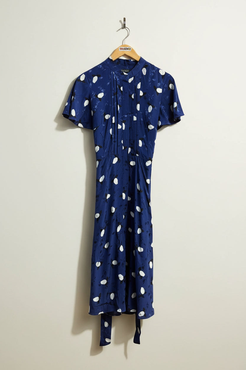 Lauren RL Blue Floral Midi Dress Size 2