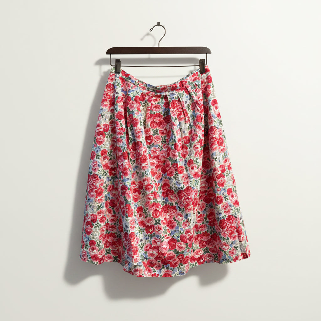 Cath Kidston Midi Skirt Floral Pink/White/Green/Blue Size 29