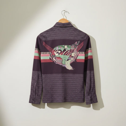 Vintage Giraffe Brand 70s Button Up Purple Ladies Size 10