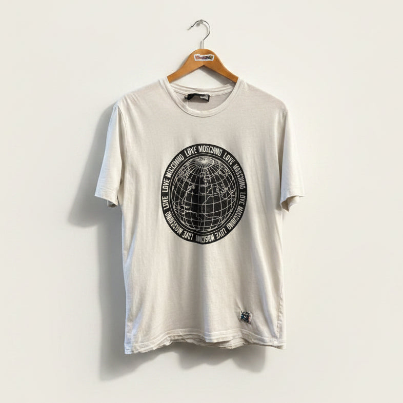 Love Moschino Tee The Earth White/Black Size L