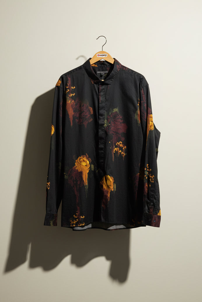 John Varvatos Black Floral Button Up Men’s Size 2XL