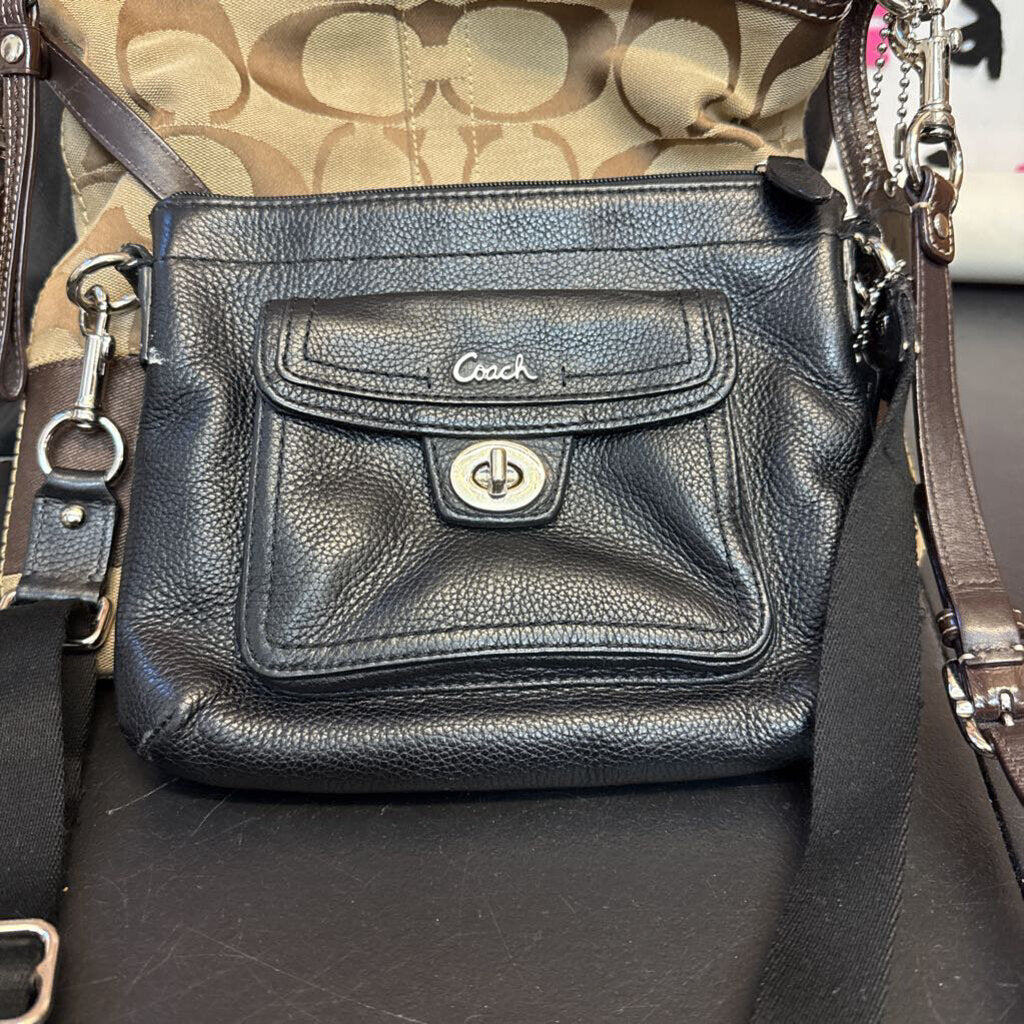 Coach Black Pebble Turnlock Bag