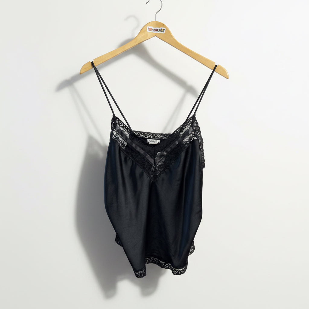 Vintage Christian Dior Black Slip Tank Top Ladies Size L