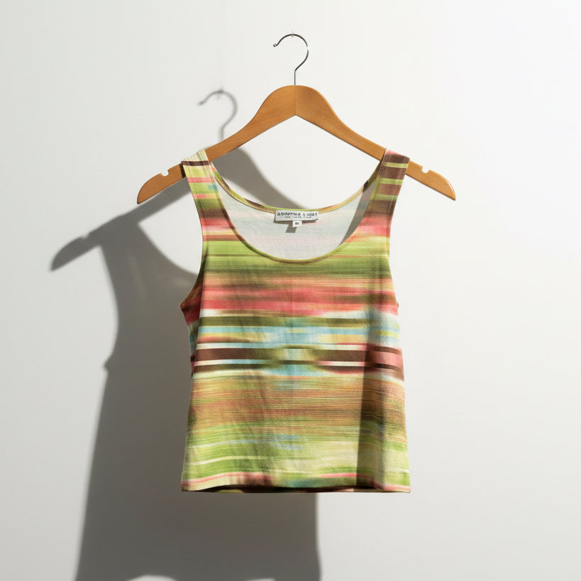 Andria Lieu Green & Pink Tank Top Size S