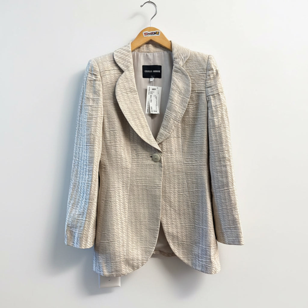 Giorgio Armani Black Label Silver Blazer Ladies Size 40