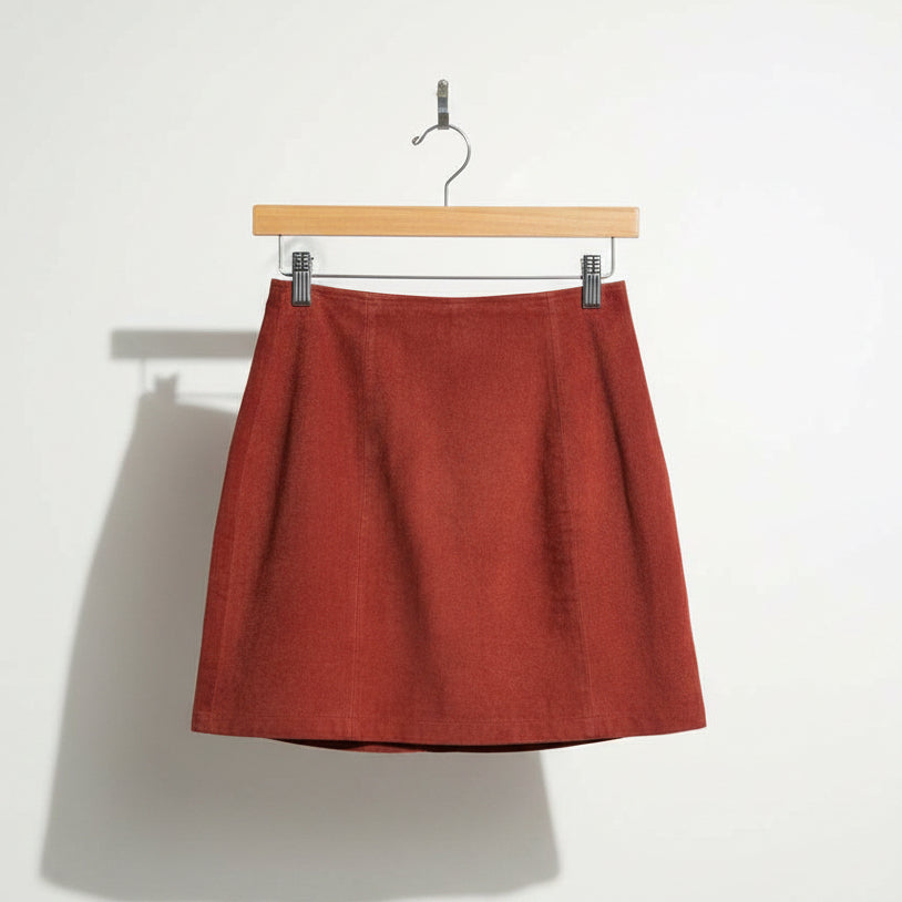 Wilsons Vintage Suede Mini Skirt Red Ladies Size S