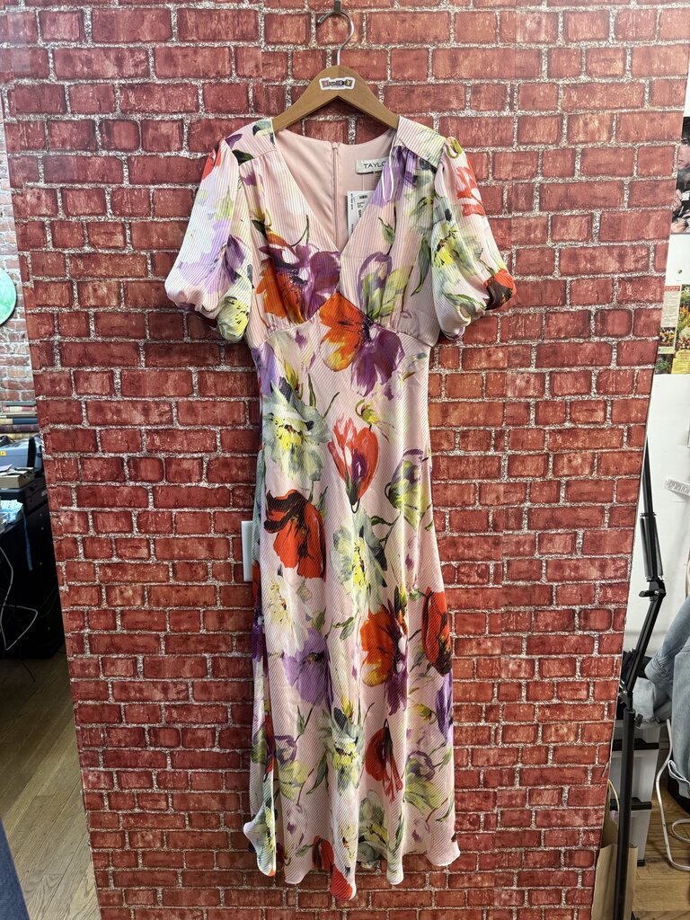 Taylor Maxi Dress Short Sleeve Floral Pink/Multi Size 8