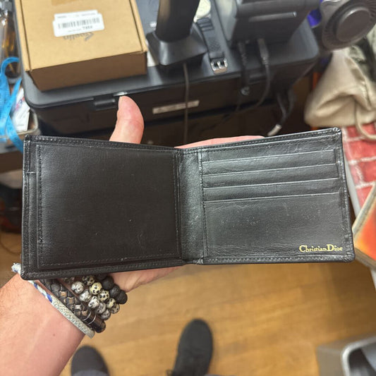 Christian Dior Vintage Wallet Leather Black