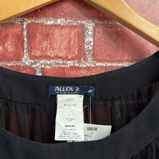 Allen B Blouse Sheer Black Size M