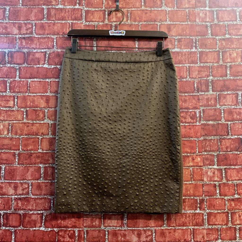 MaxMara textured midi skirt zipper Brown size 6