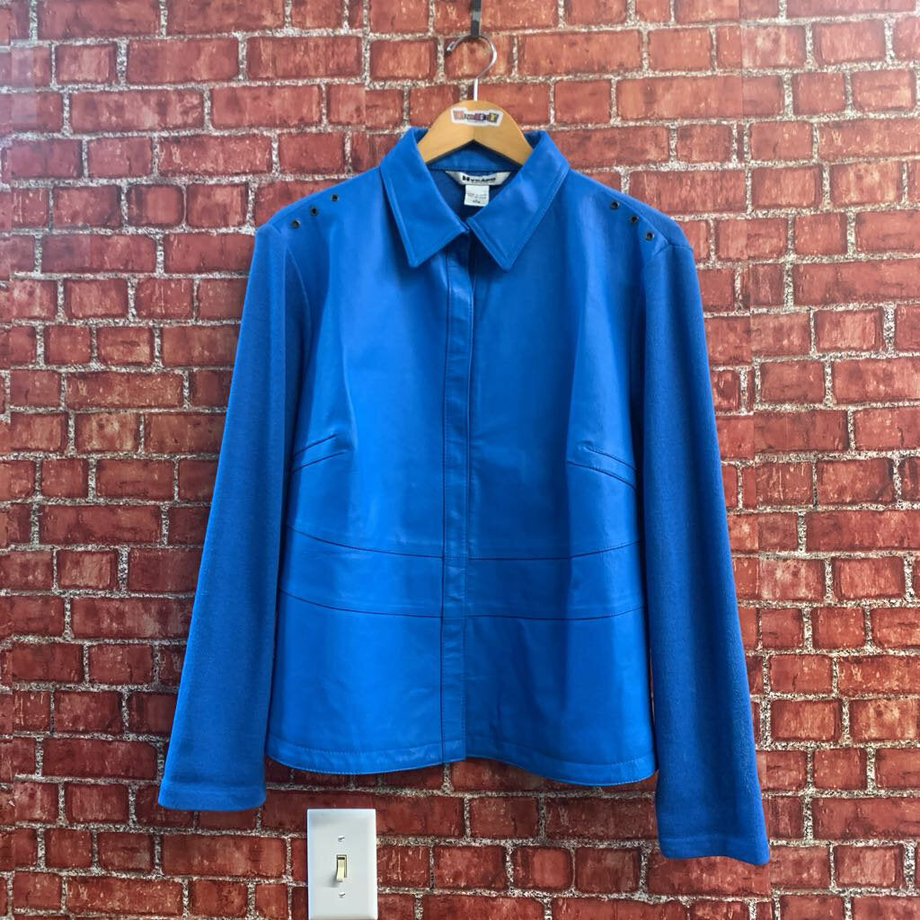 Nygard Collection leather & knit jacket Blue size L