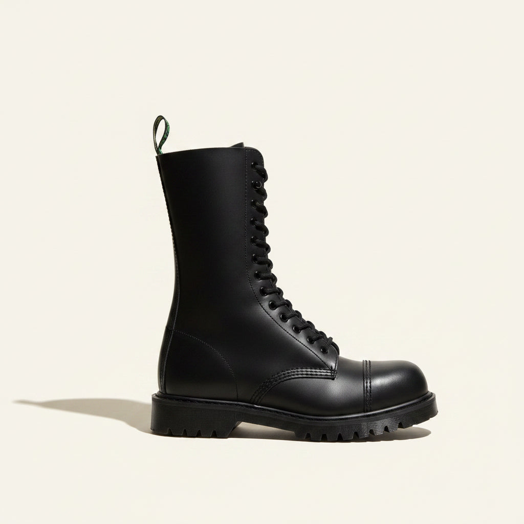 Vintage Dr Martens Geta Grip Black Combat Boots Size 9M