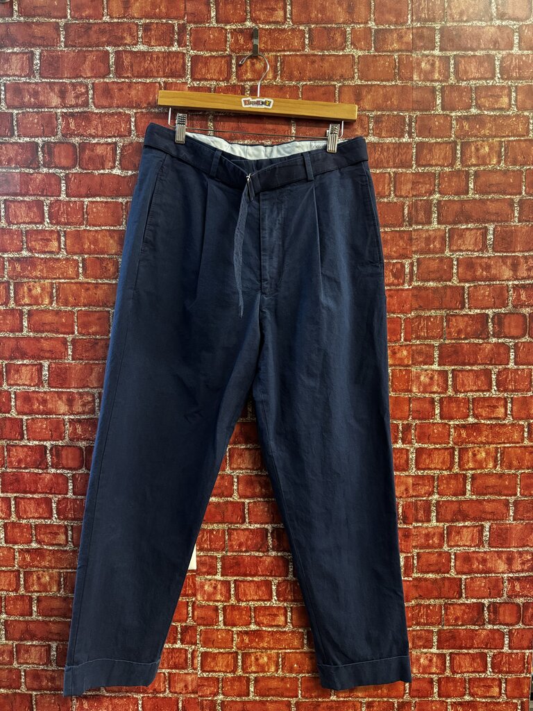 Officine Generale Trousers Belted Indigo Size 48