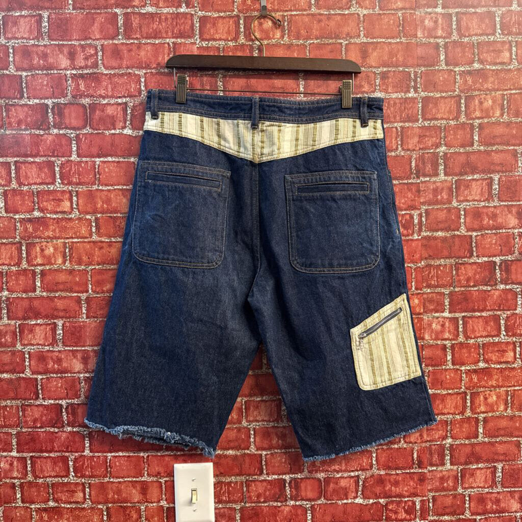 Wales Bonner Blue Cargo Jorts Size 34