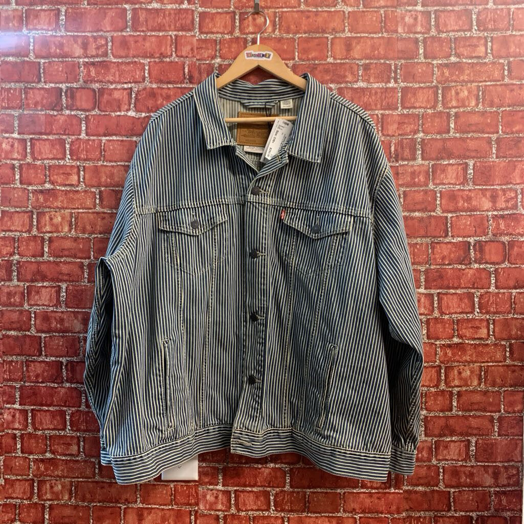Levi Strauss & Co. striped denim jacket Blue/White size XXL