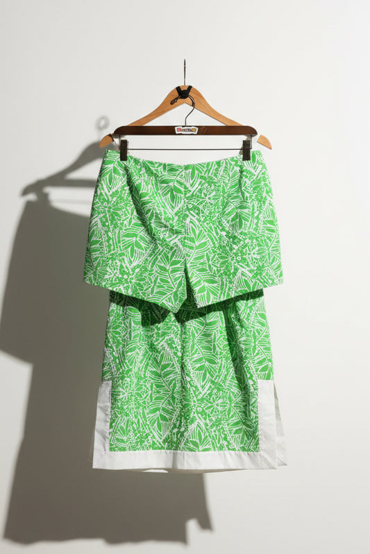 Lilly Pulitzer Tunic Tank/Shorts Set Leaves Green/White Size 8