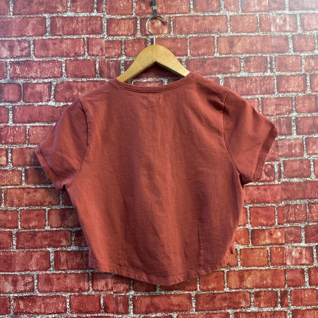 Madewell Tee Crop Tailored Dark Salmon Size M