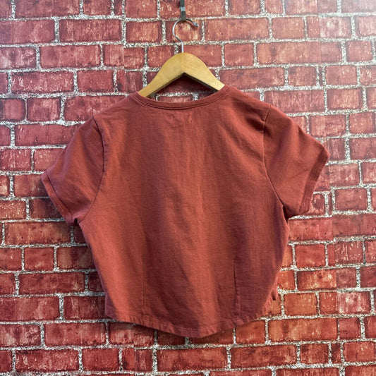 Madewell Tee Crop Tailored Dark Salmon Ladies Size M