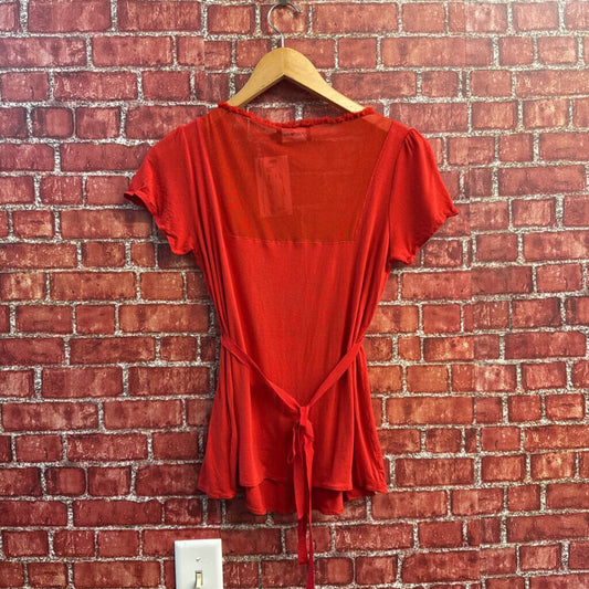 Emporio Armani Red Belted Top Size S