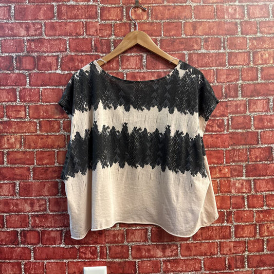 Allsaints Top Tank Snake Stripe Pink/Grey Size L
