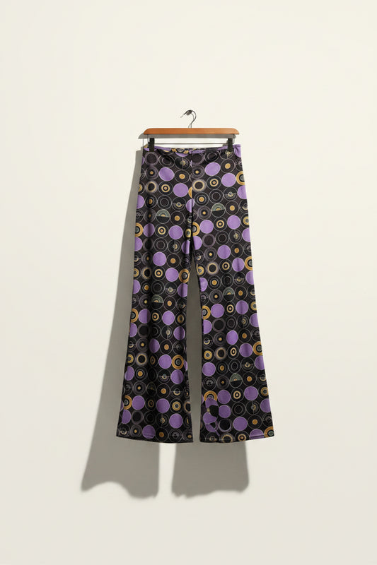 FREE Paris Vintage Patterned Pants Puprle/Multi Ladies Size M