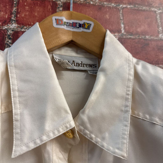 NWT Elliot Andrews Vintage Blouse Silk Cream Size 12