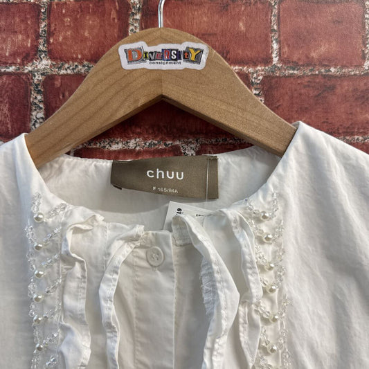 Chuu Blouse Beaded Collar White