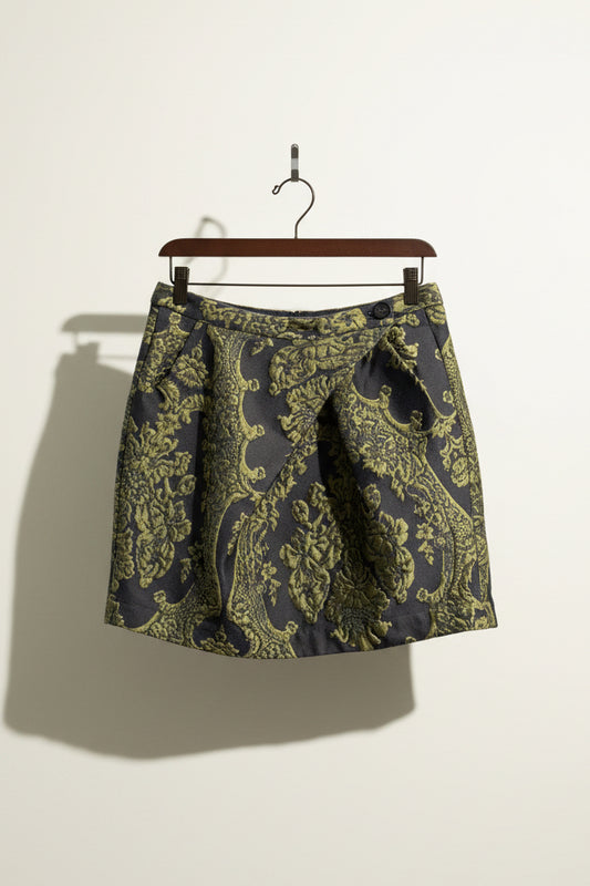 Vivienne Westwood Anglomania Mini Skirt Tapestry Grey/Green Size 46