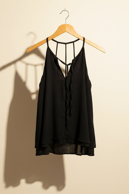 Harlowe & Graham Flowy Tank Black Ladies Size M