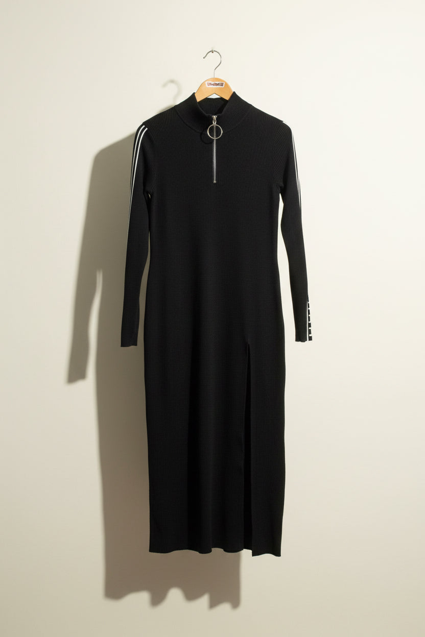 h&m black and white maxi dress BNWT H&M XS Lyocell-Blend One-Shoulder Fit /Flare Maxi Dress Striped White Black