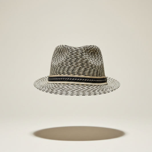 Bailey Fedora Woven Navy/Tan Size M