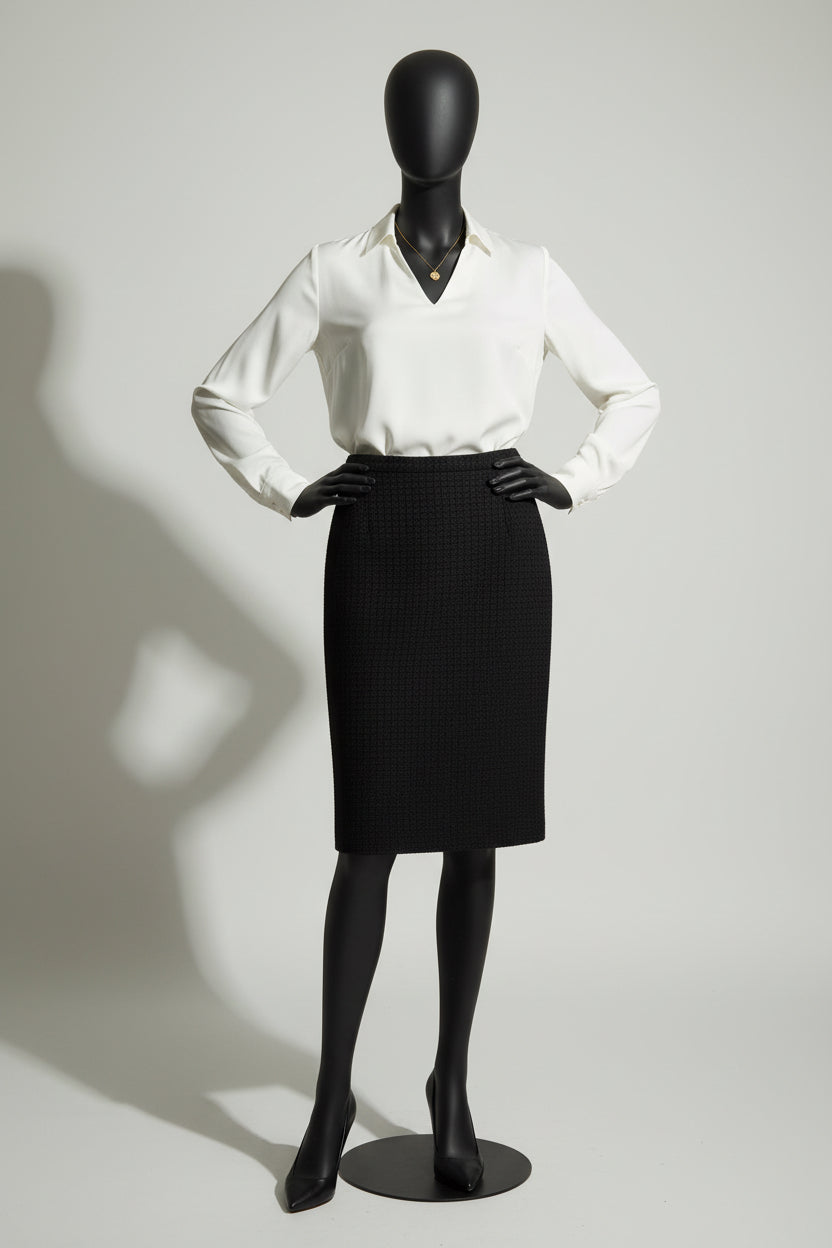 Dolce & Gabbana Pencil Skirt Eyelets Black Size 42