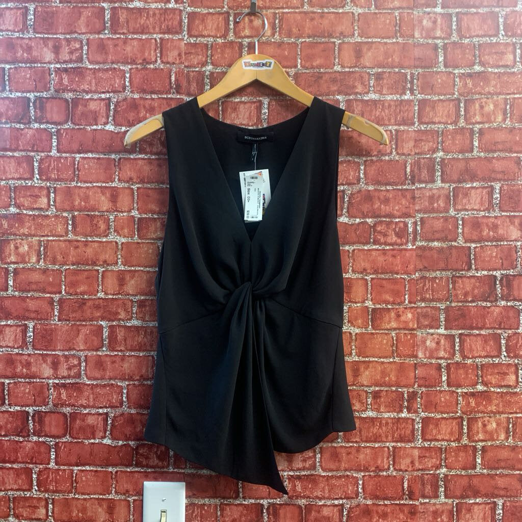 BCBG Maxazria Tank Top Cinch Middle Black Size S