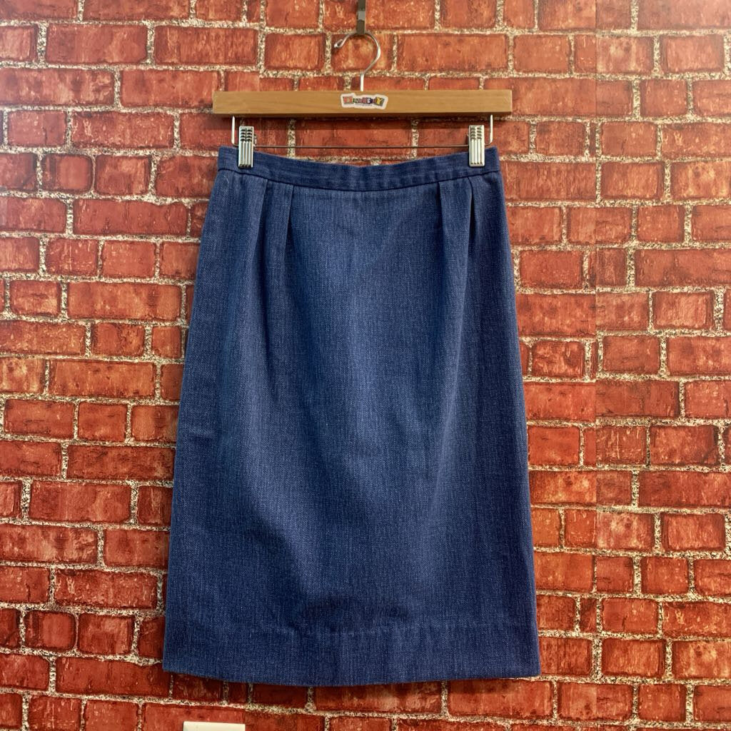 Celine Denim Midi Skirt Blue