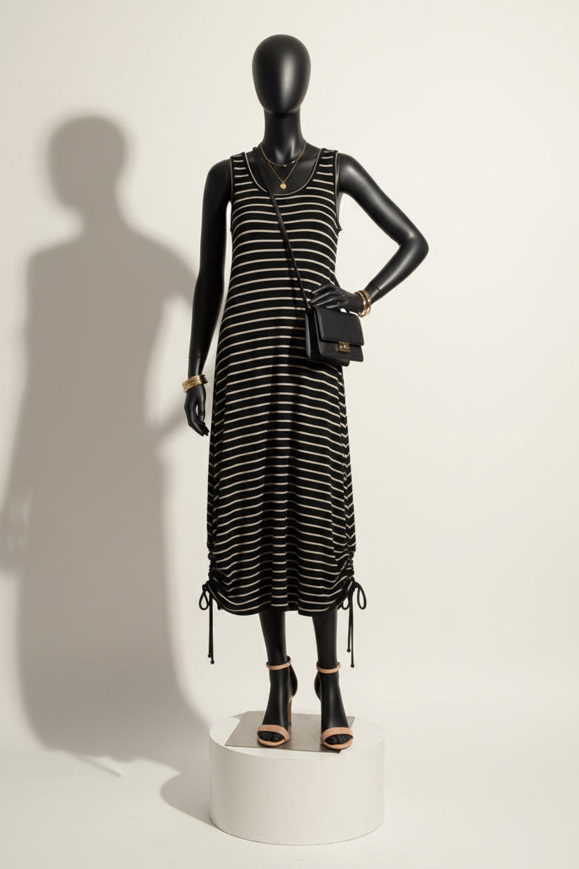 Proenza Schouler Maxi Dress Tank Stripes Black/Brown Size M