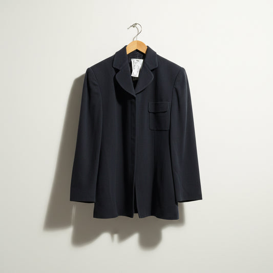 Emporio Armani Vintage Wool Zip Jacket Dark Grey Ladies Size 46