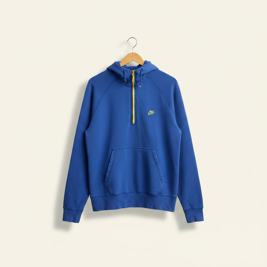 Nike 1/4 Zip Hoodie 'Efficiens Non Decorus' Blue/Neon Men’s Size M