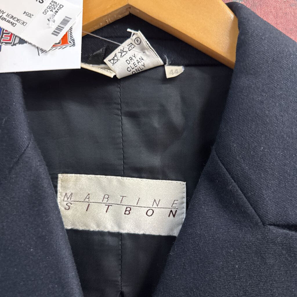 Martine Sitbon Vintage Designer Coat Black Wool/Silk Size 44