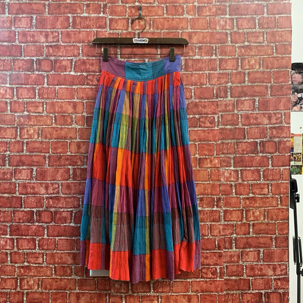 Liz Claiborne Midi Skirt Checker Red/Teal/Multi Size 4