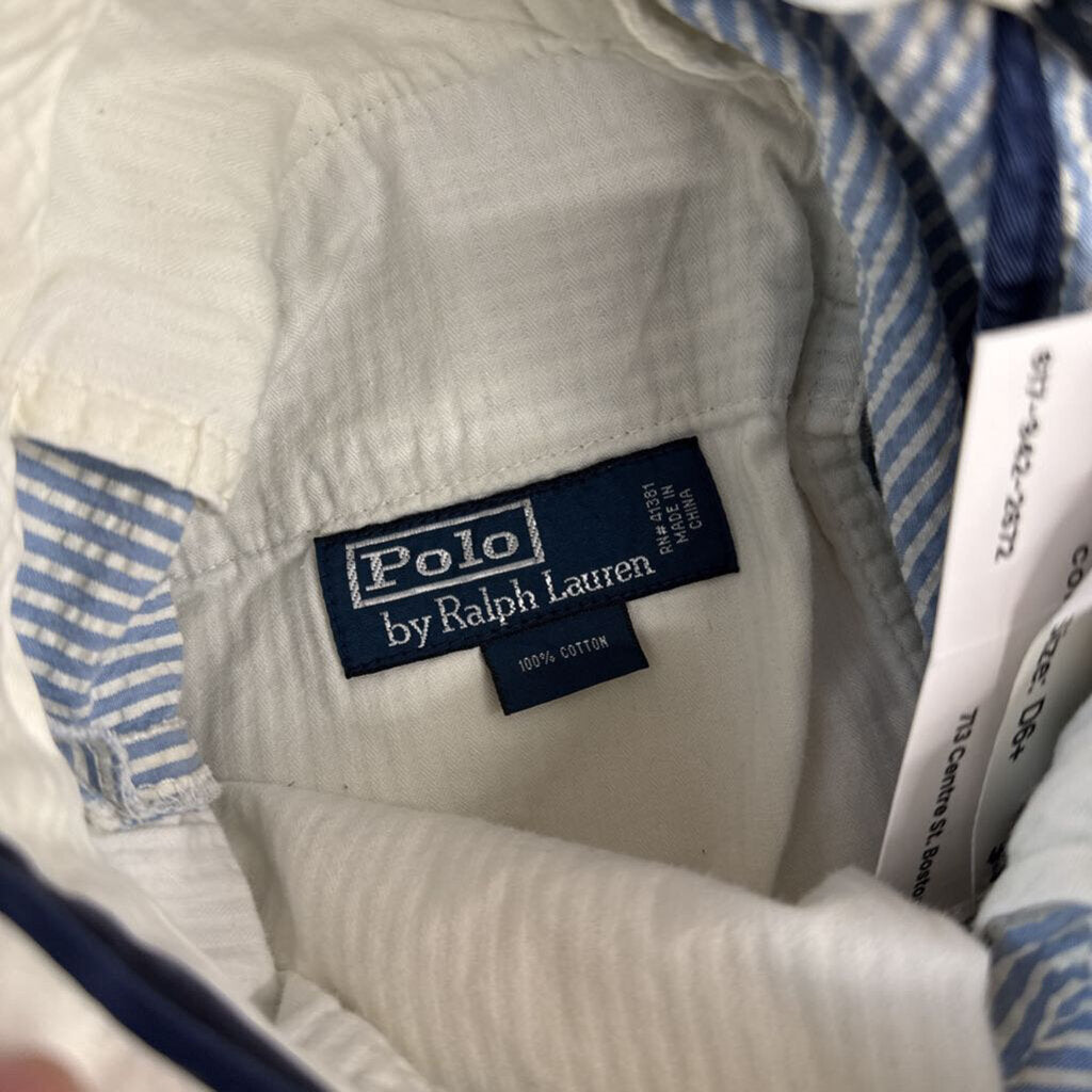 Polo Ralph Lauren Seersucker Stripes Blue/White Size 36