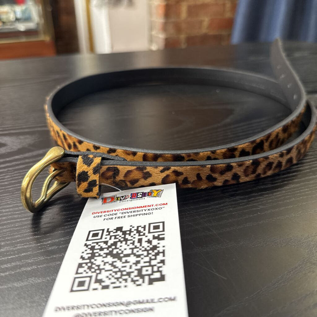Banana Republic Belt Cheetah Calf Hair/Leather Brown Size L