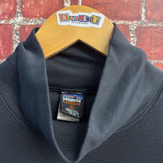 Patagonia Mock Neck LS Black Size XL