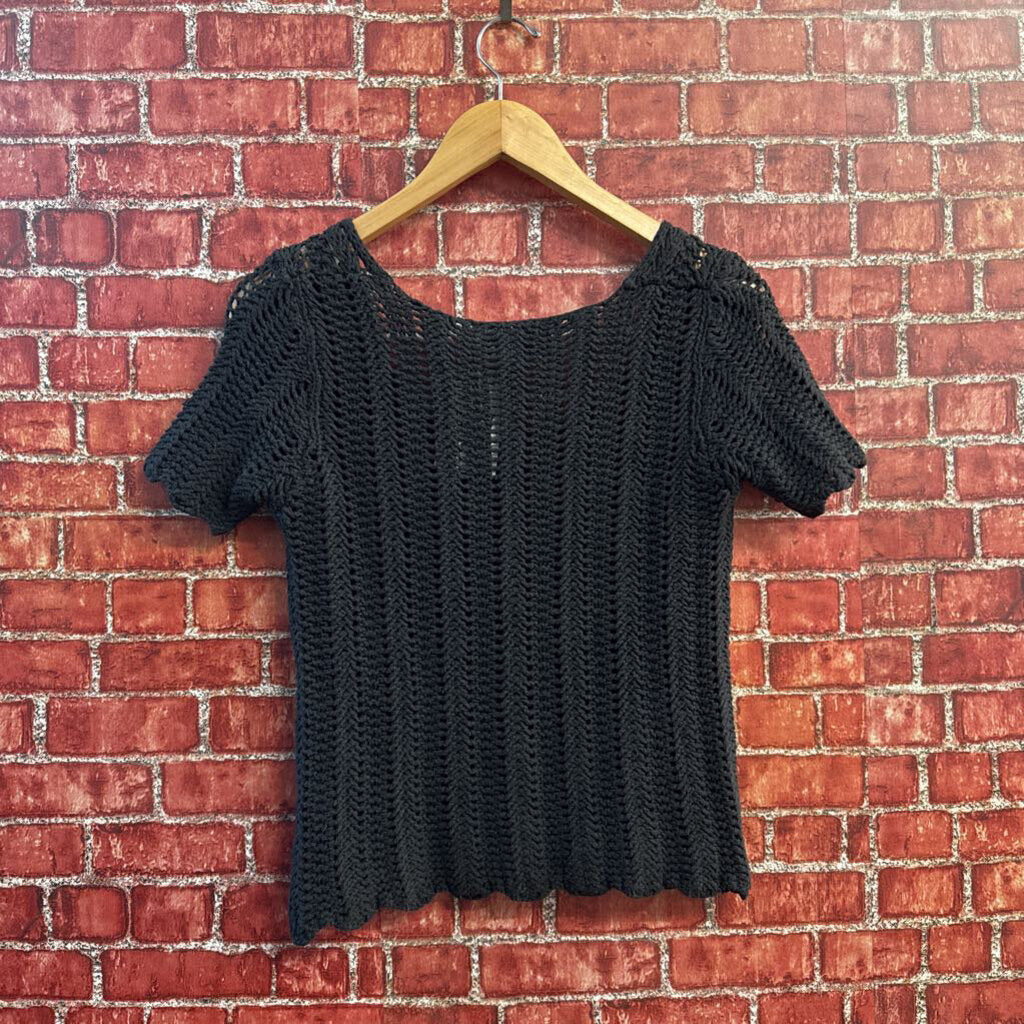 Dolce & Gabbana Vintage Top Wide Knit Black