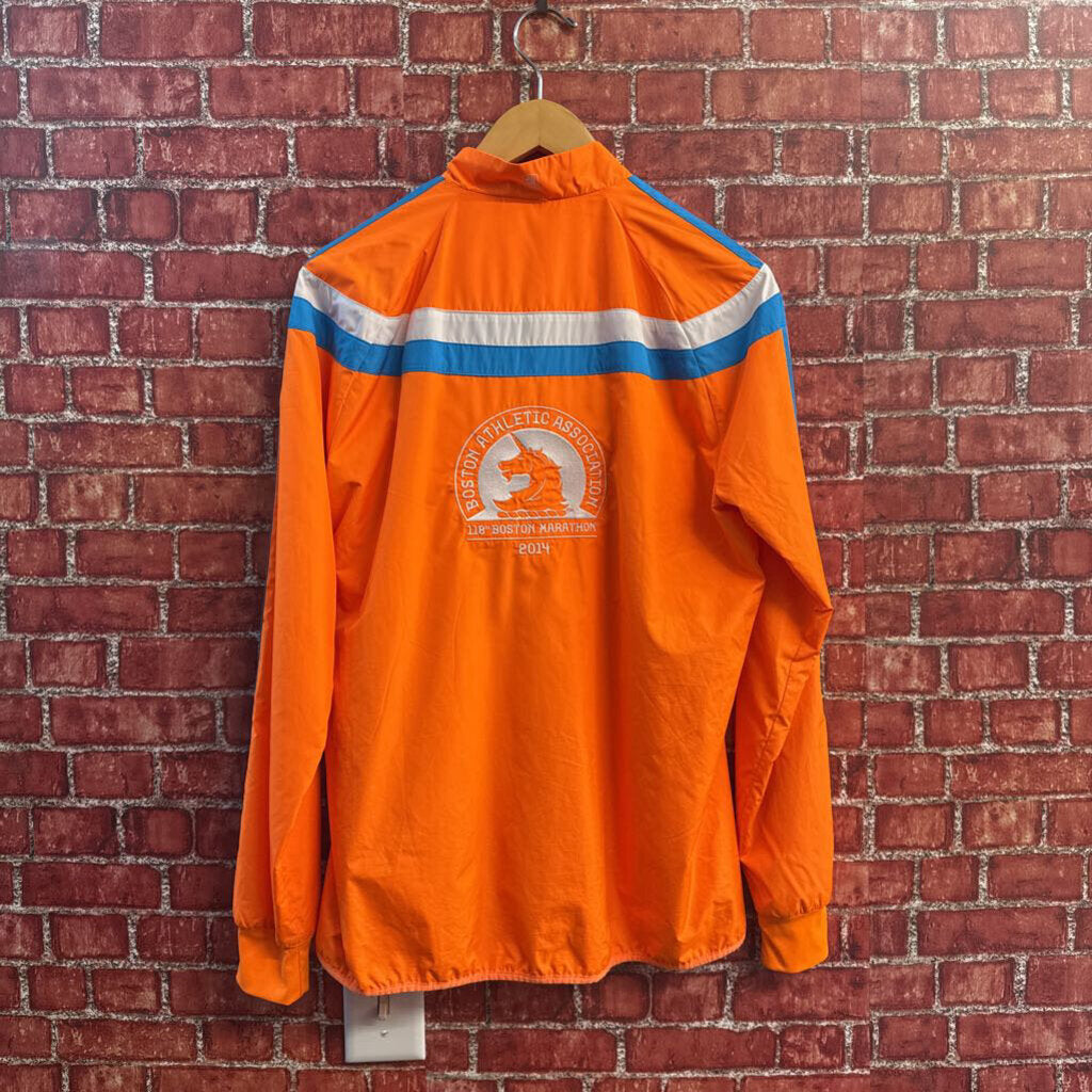 Adidas orange and blue striped sleeve zip jacket size M, second additional view