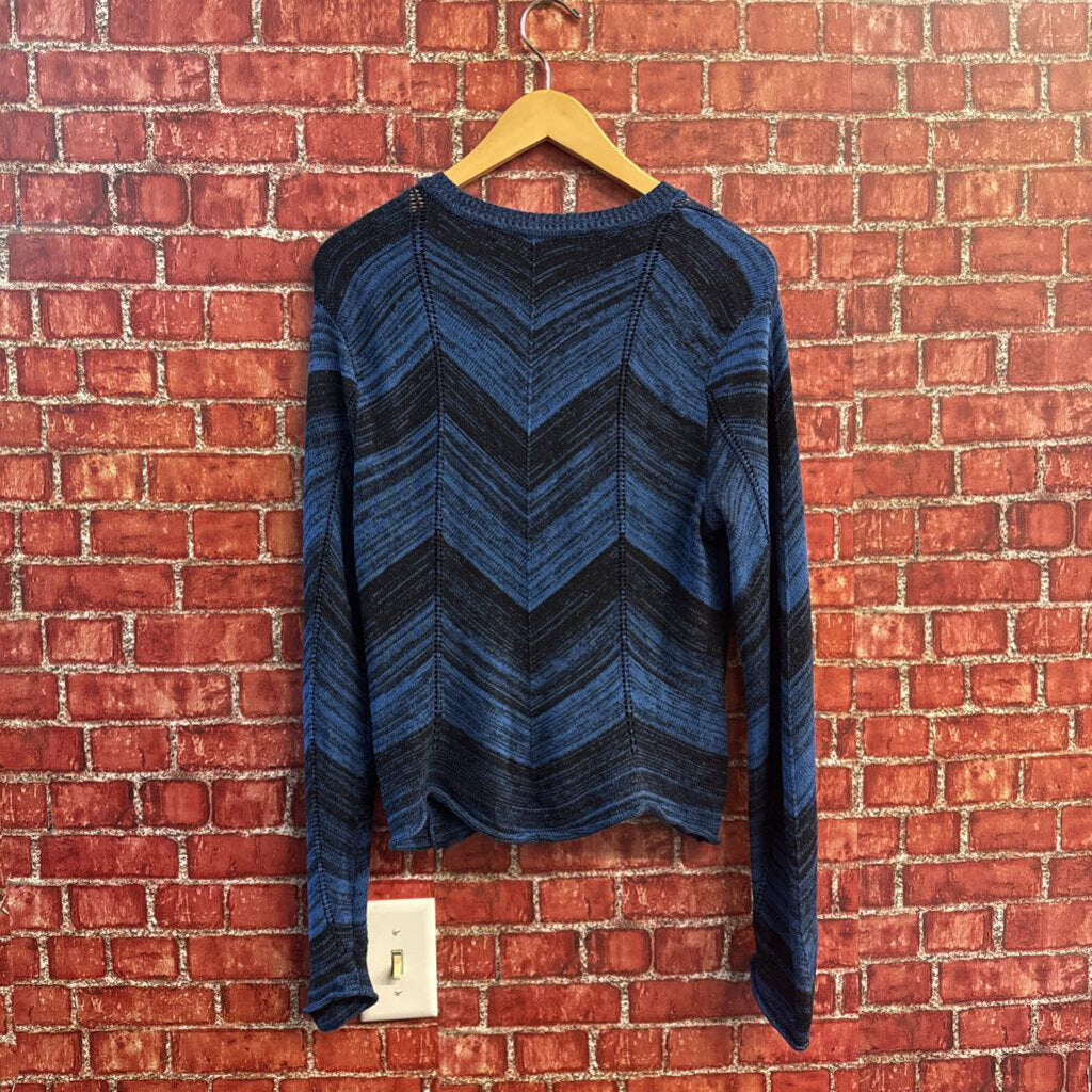 Proenza Schouler blue and black V pattern sweater, second additional view