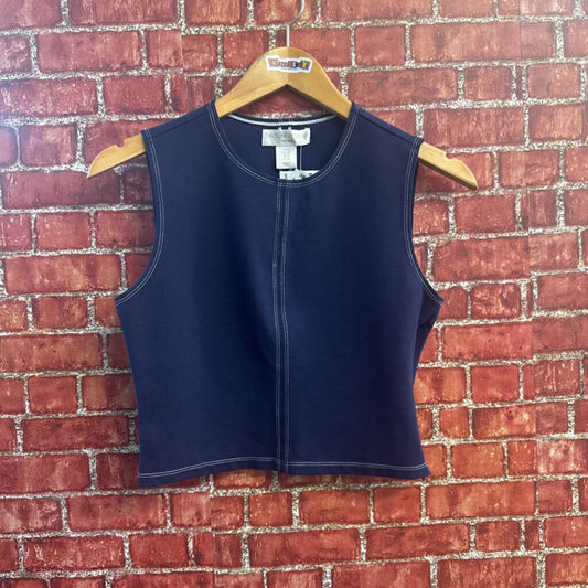 Caroline Constas Tank Double Front Stitch Navy Size M