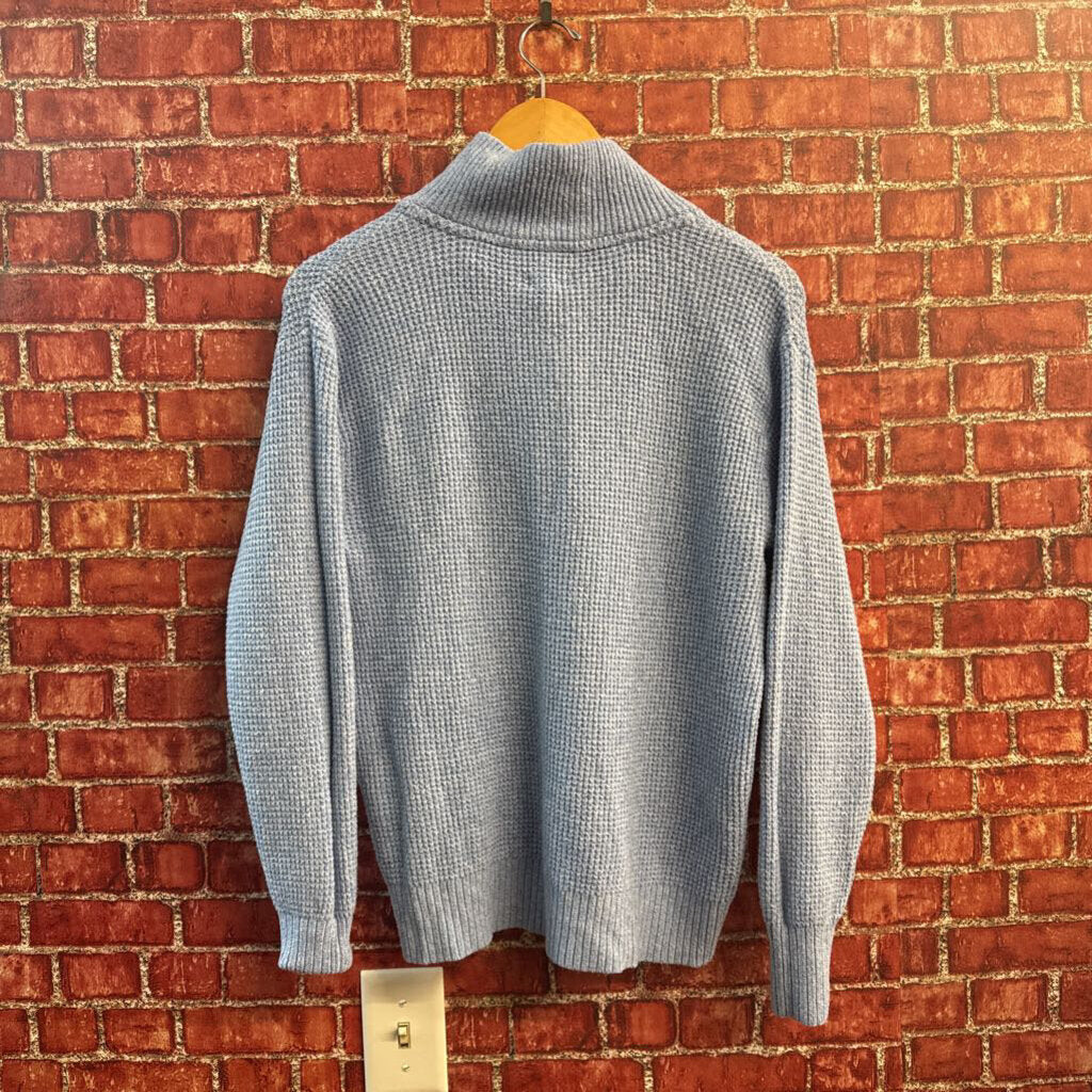 Aerie Waffle Sweater Mock Neck Knit Blue Size XXS