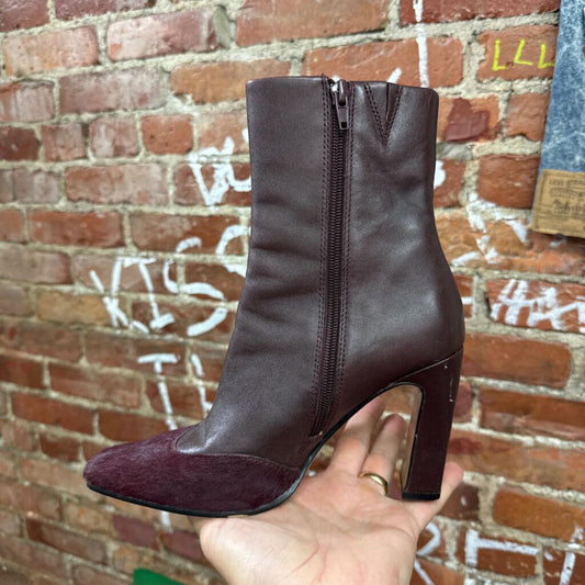 Steve Madden Brown Cow Fur Toe Ankle Boots Size 6L