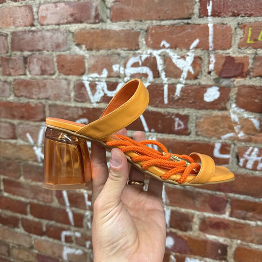 Fete Imperiale Orange Rope / Medallion Clear Heels Size 636